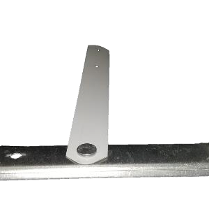 A metal bar with one end missing.