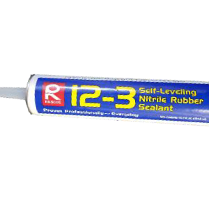 A blue tube of self leveling nitride rubber sealant.