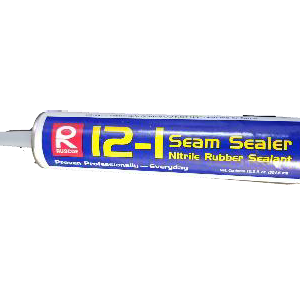 A tube of sealant is shown on the side of a car.