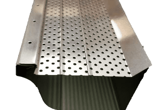 A metal duct with holes on it